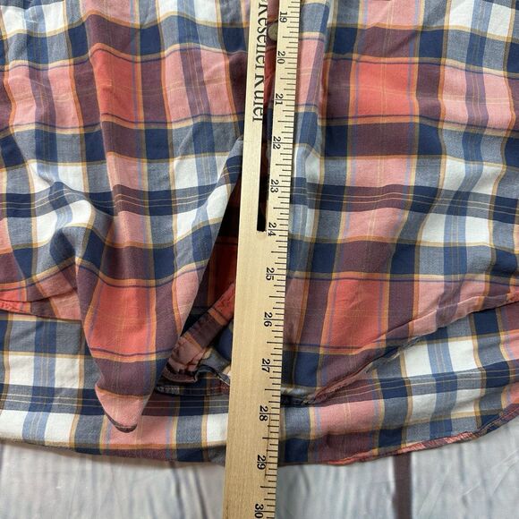 J Crew Shirt Mens Medium Summer Plaid Madras Long Sleeve Button Lightweight - Picture 7 of 8